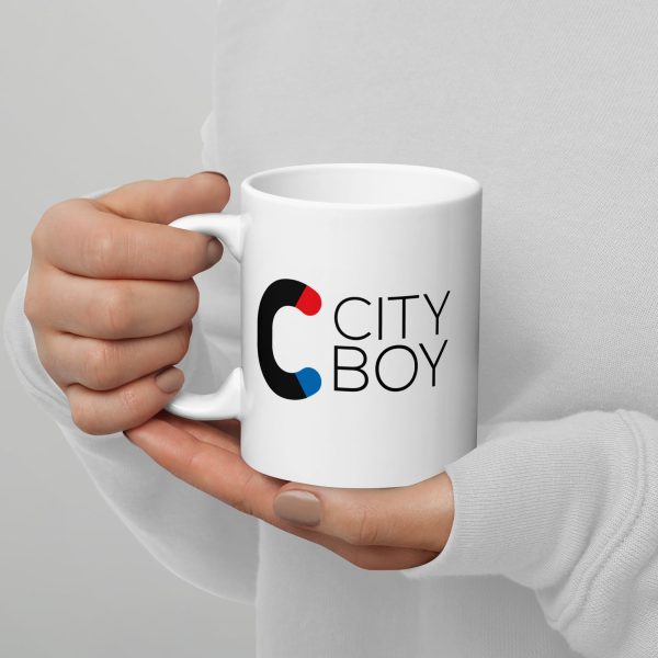 City Boy White glossy mug