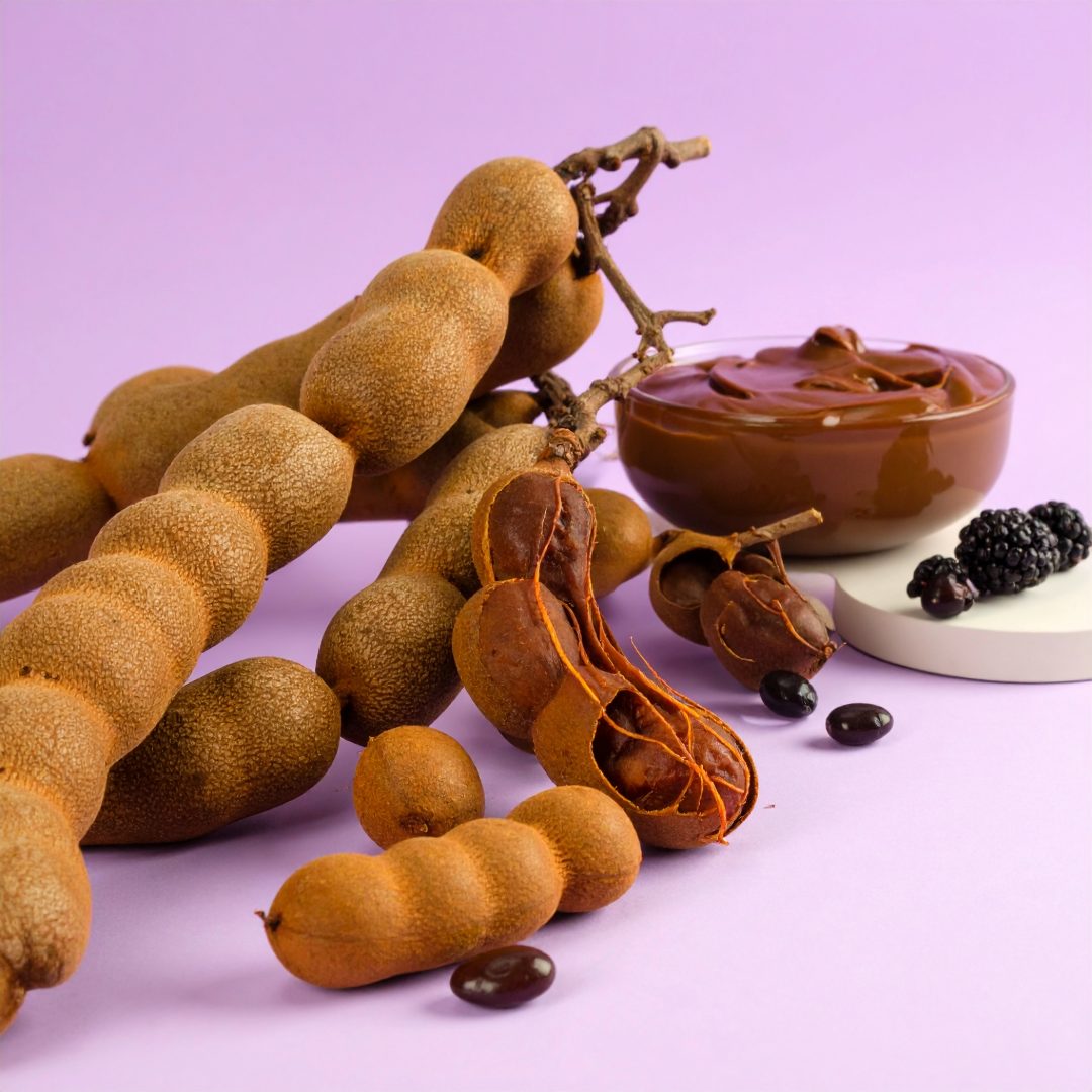 Tamarind pods with chocolate spread.